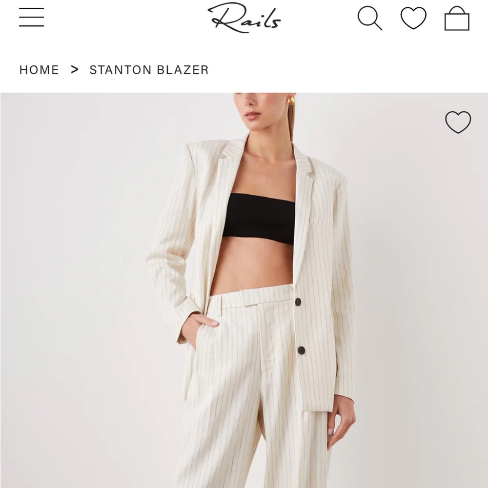 Rails Stanton Ivory Pinstripe Blazer Size Large